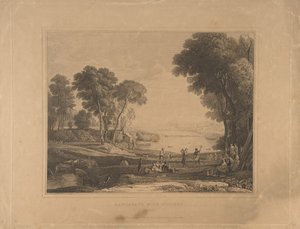 Krajina s postavami po svatbě Isaaca a Rebeccy, 1648, vydáno 1830. od Unbekannt