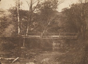 Krajina se stromy a mostem, c. 1850. od Unbekannt