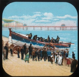 Spuštění záchranného člunu, c1900. od Unbekannt