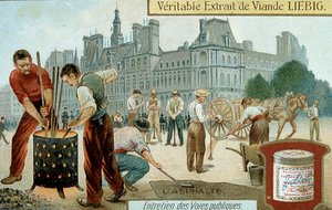 Pokládání asfaltového povrchu v pařížské ulici, c1900 od Unbekannt