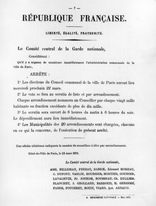 Le Comite Central de la Garde Nationale, z francouzských politických plakátů Pařížské komuny od Unbekannt