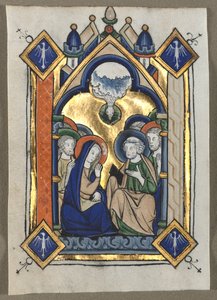List vyříznutý ze žaltáře: Letnice, c. 1260. od Unbekannt
