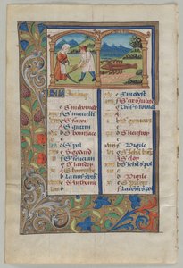 List z knihy hodin: Kalendářní stránka na červen verso, c. 1510. od Unbekannt