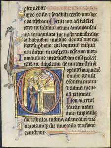 List ze žaltáře: Iniciála D: David v modlitbě před oltářem a Kristus v oblaku..., c. 1270-12 od Unbekannt
