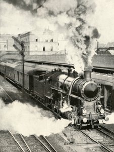 Odjezd z Budapešti. Rychlík odjíždí z hlavního nádraží, 1935-36. od Unbekannt