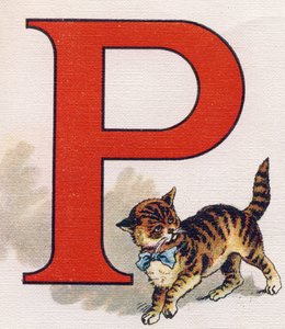 Písmeno P: malá kočka. Rytina v "ABC L