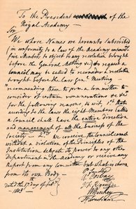 Dopis Benjaminu Westovi, prezidentovi Královské akademie, 1803 1904 od Unbekannt