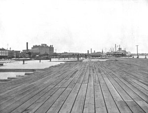 Levee and Steamboat Landing, New Orleans, Louisiana, USA, c1900. od Unbekannt