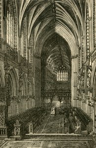 Interiér katedrály Lichfield, pohled na západ, 1898. od Unbekannt
