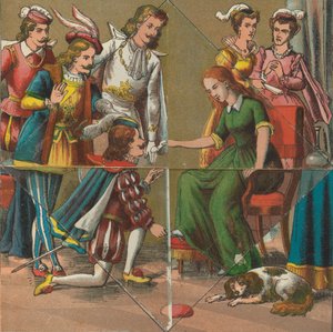 Červená karkulka a Popelka s obrázky překvapení, ca. 1875. od Unbekannt