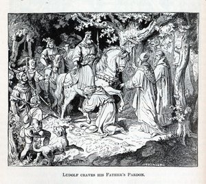 Liudolf touží po jeho Otcové milosti, 1882 od Unbekannt