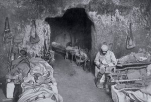 Obytné prostory ve francouzské jeskyni, první světová válka, 1915 od Unbekannt