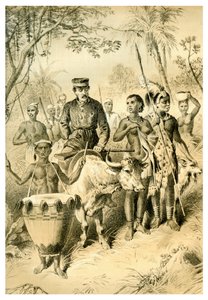 Livingstone Weak from Fever Escorted to Shintes Town, c1854 1883 od Unbekannt
