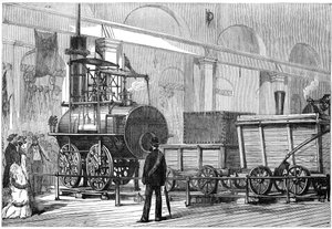 Locomotion, první parní lokomotiva, na železničním jubileu, Darlington, Durham, 19. od Unbekannt