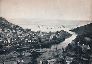 Looe - Pohled z kopců, ukazující ústí, 1895 od Unbekannt