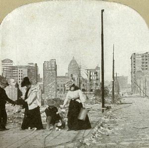 Při pohledu na východ z rohu Ellis and Jones - Tall building, The San Francisco Call, 1906. od Unbekannt