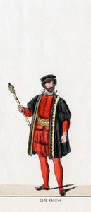 Lord Chancellor, návrh kostýmů pro Shakespearovu hru, Jindřich VIII., 19. století od Unbekannt