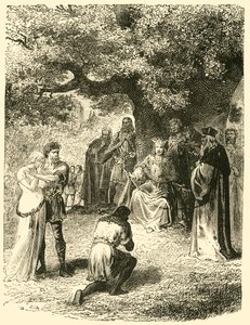 Louis IX, Dispensing Justice in Forest of Vincennes, 13. století, 1890. od Unbekannt
