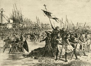 Ludvík IX. Přistání v Egyptě, 1249, 1890. od Unbekannt