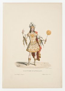 Louis XIV jako Apollo v baletu Manželství Thetis a Peleus v roce 1654 od Unbekannt