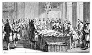 Ludvík XV podepsání Nové smlouvy, 1757, 1885 od Unbekannt