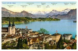 Lucern a Alpy, Švýcarsko, 20. století od Unbekannt
