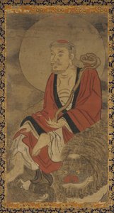 Luohan a lev, dynastie Ming, 1368-1644. od Unbekannt