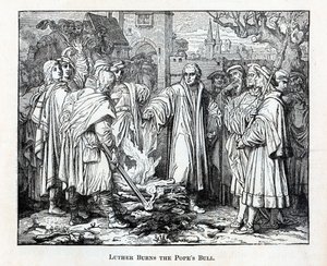 Luther Burns the Popes Bull, 1882 od Unbekannt