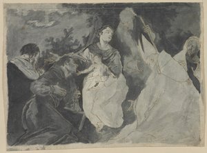 Madonna a dítě se svatými, 1700. od Unbekannt