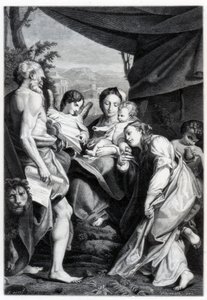 Madonna a dítě se svatým Jeronýmem a Marií Magdalénou Den, 1525-1528 1870 od Unbekannt