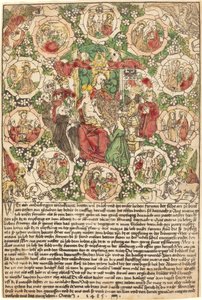 Madona s růžencem, 1485. od Unbekannt