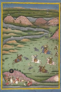 Maharana Amar Singh II nebo Sangram Singh Lov divokých prasat, 19. století. od Unbekannt