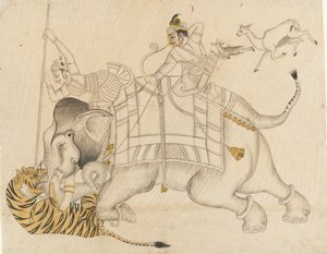 Mahrao Shatru Salli 1866-89 Lov tygra, ca. 1866-89. od Unbekannt