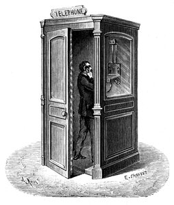 Volání z telefonní budky, 1888 od Unbekannt