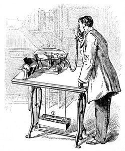 Nahrávání na gramofon Emile Berliners, c1887 od Unbekannt