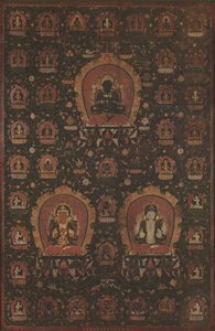 Mandal z Vajradhara, Manjushree a Shadakshari-Lokeshwar, z roku 1479. od Unbekannt
