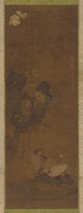 Mandarinské kachny, skály a kvetoucí rostlina, 1368-1644. od Unbekannt