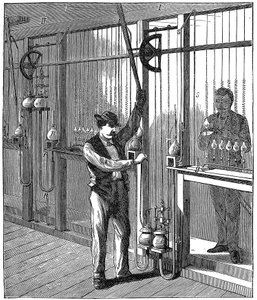 Výroba elektrických žárovek, c1883 1896 od Unbekannt