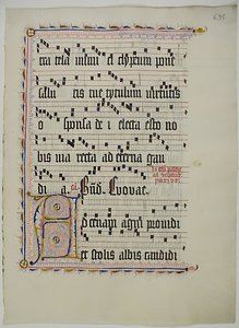 Rukopisný list s iniciálou A, z antifonáře, němčina, druhá čtvrtina 15. století. od Unbekannt