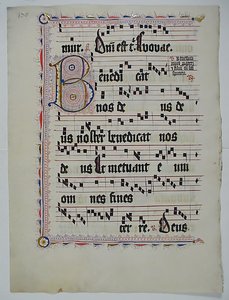 Rukopisný list s iniciálou B, z antifonáře, němčina, druhá čtvrtina 15. století. od Unbekannt