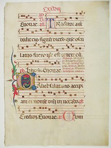 Rukopisný list s iniciálou C, z antifonáře, italština, 15. století. od Unbekannt