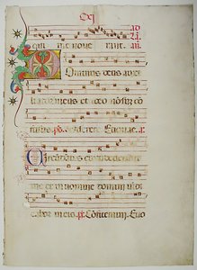 Rukopisný list s iniciálou D, z antifonáře, italština, 15. století. od Unbekannt