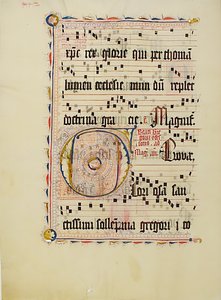 Rukopisný list s iniciálou F, z antifonáře, němčina, druhá čtvrtina 15. století. od Unbekannt