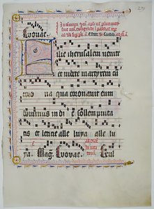 Rukopisný list s iniciálou F, z antifonáře, němčina, druhá čtvrtina 15. století. od Unbekannt