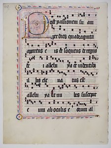 Rukopisný list s iniciálou P, z antifonáře, němčina, druhá čtvrtina 15. století. od Unbekannt