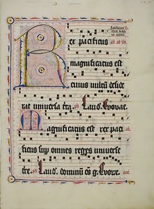 Rukopisný list s iniciálou R, z antifonáře, němčina, druhá čtvrtina 15. století. od Unbekannt