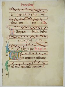 Rukopisný list s iniciálou V, z antifonáře, italština, 15. století. od Unbekannt
