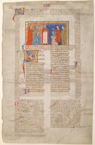 Rukopisný list se scénou manželství, z Decretals of Gregory IX, italsky, ca. 1300. od Unbekannt