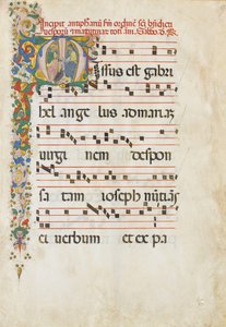 Rukopisný list se svatým Janem Evangelistou a svatým Janem Křtitelem v..., 2. polovina 15. st. od Unbekannt