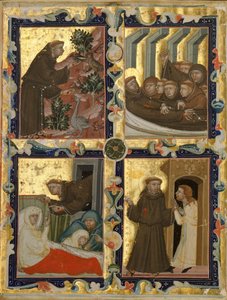 Rukopisný list s výjevy ze života svatého Františka z Assisi, italsky, ca. 1320-42. od Unbekannt